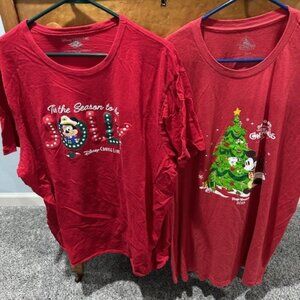 Set of 2 Disney Christmas Shirts for Cruise and Christmas Party.  Size XXXL